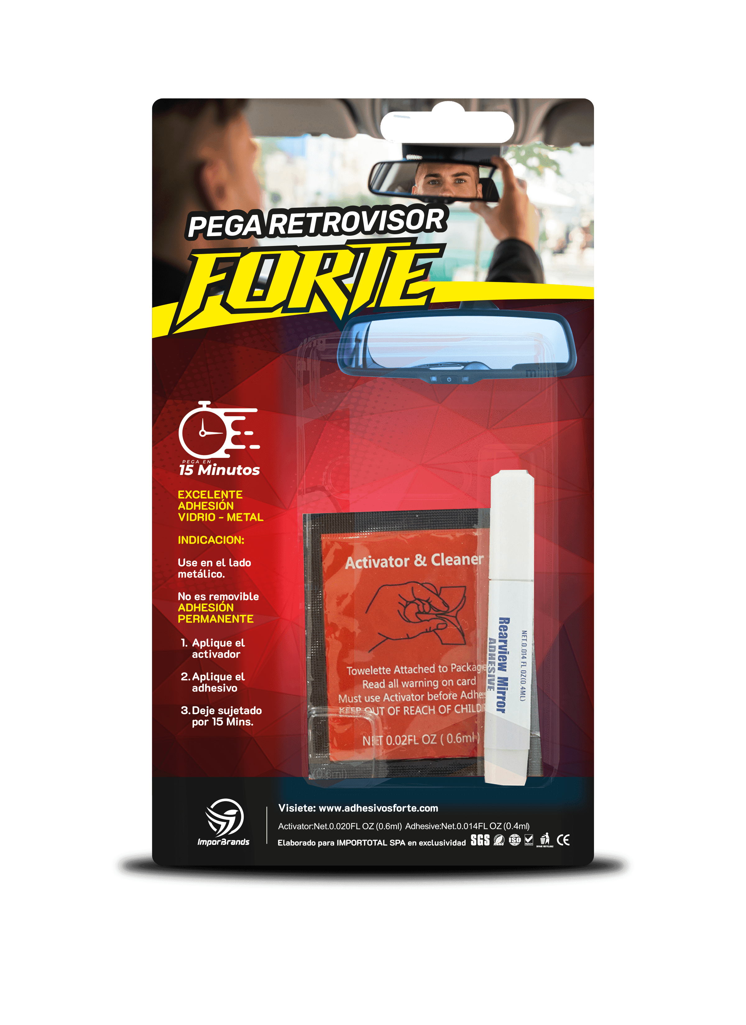 Adhesivo Metalcrilato Pega Retrovisor Forte